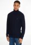 Tommy Hilfiger Donkerblauwe Coltrui Exaggerated Structure Roll Neck - Thumbnail 3