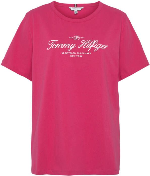 Tommy Hilfiger Curve Shirt met ronde hals CRV SLIM SIGNATURE C NK 1 2 SLV