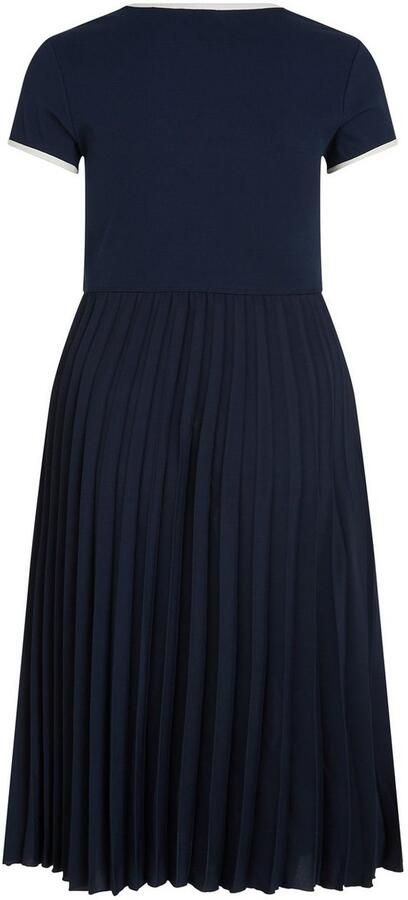 Tommy Hilfiger Curve Blousejurk CRV CONTRAST SOFT V-NK DRESS in grote maten met diepe ronde hals - Foto 4
