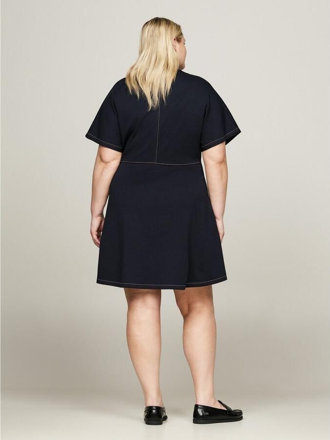 Tommy Hilfiger Curve Blousejurk CRV GLOBAL STP STITCH F&F DRS SS - Foto 2