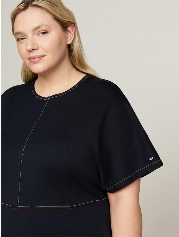 Tommy Hilfiger Curve Blousejurk CRV GLOBAL STP STITCH F&F DRS SS - Foto 1