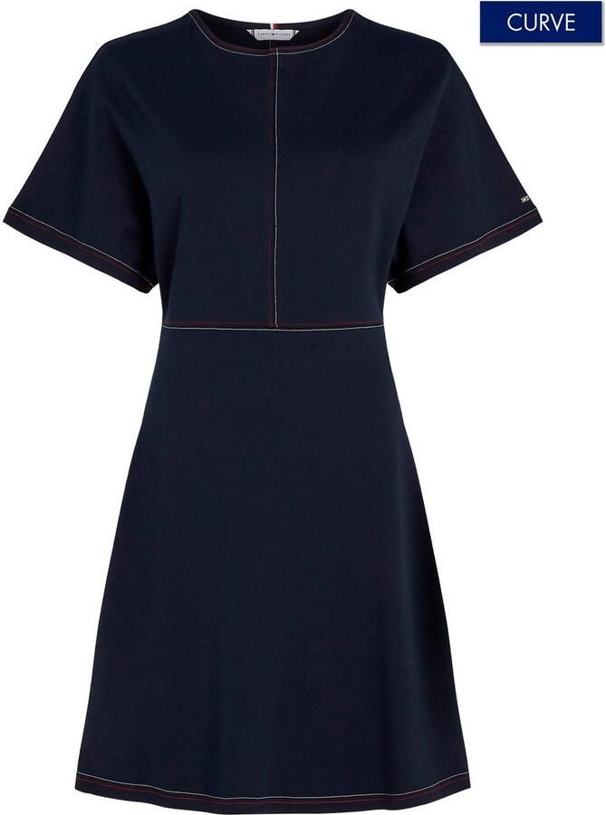 Tommy Hilfiger Curve Blousejurk CRV GLOBAL STP STITCH F&F DRS SS - Foto 4