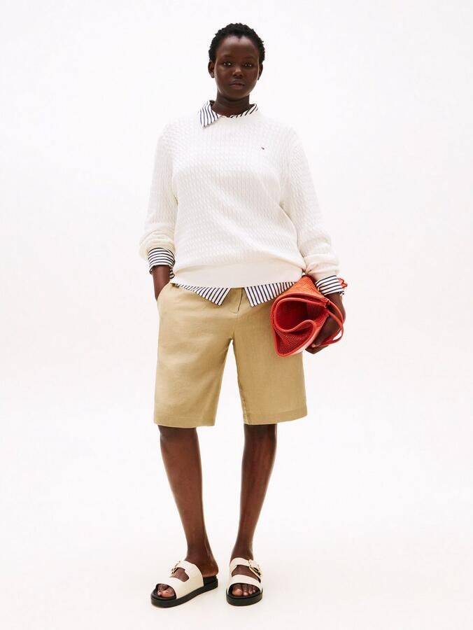 Tommy Hilfiger Curve Gebreide trui CRV CO CABLE FINE GG C-NK LS SWT - Foto 2