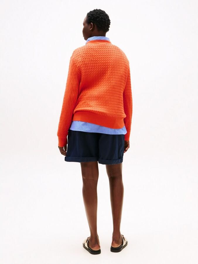 Tommy Hilfiger Curve Gebreide trui CRV CO CABLE FINE GG C-NK LS SWT - Foto 3