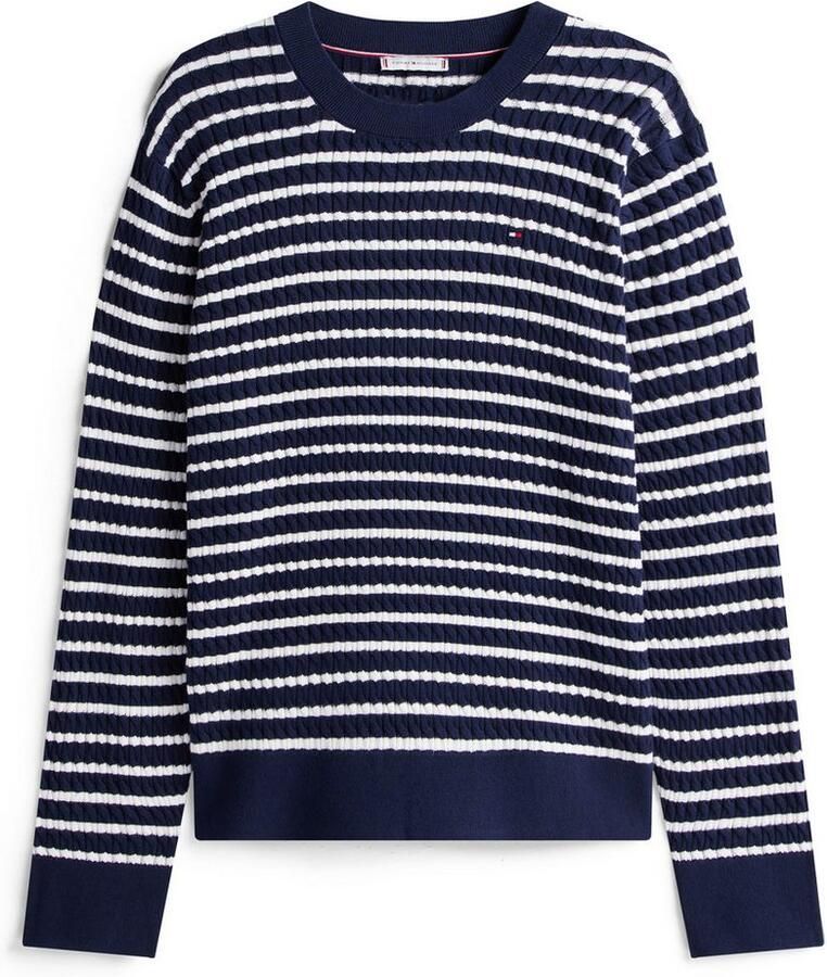 Tommy Hilfiger Curve Gebreide trui CRV CO CABLE FINE GG C-NK LS SWT
