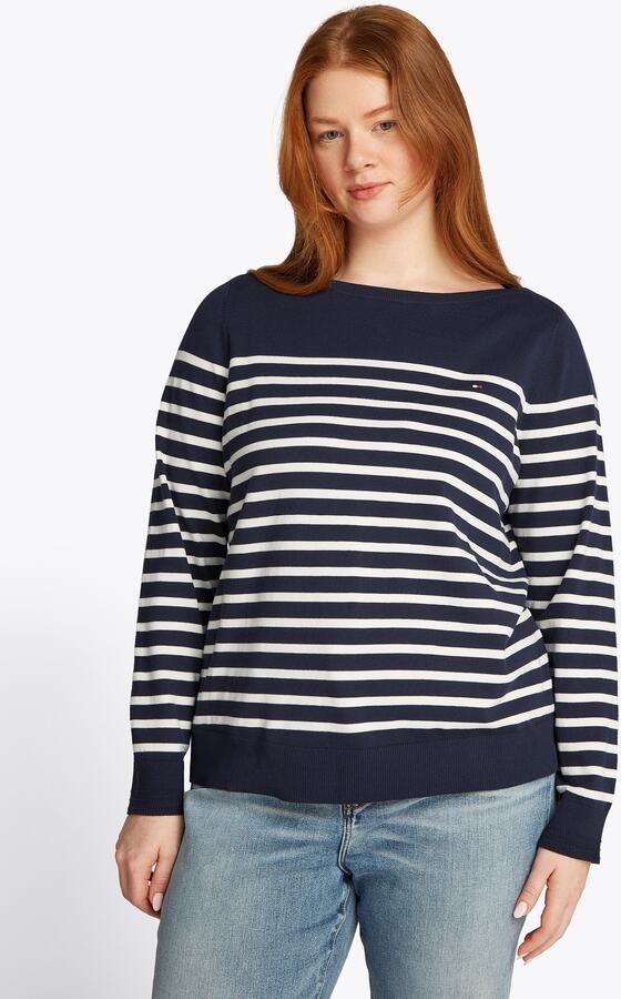 Tommy Hilfiger Curve Gebreide trui CRV CO JERSEY STITCH LS B-NK SWT - Foto 5