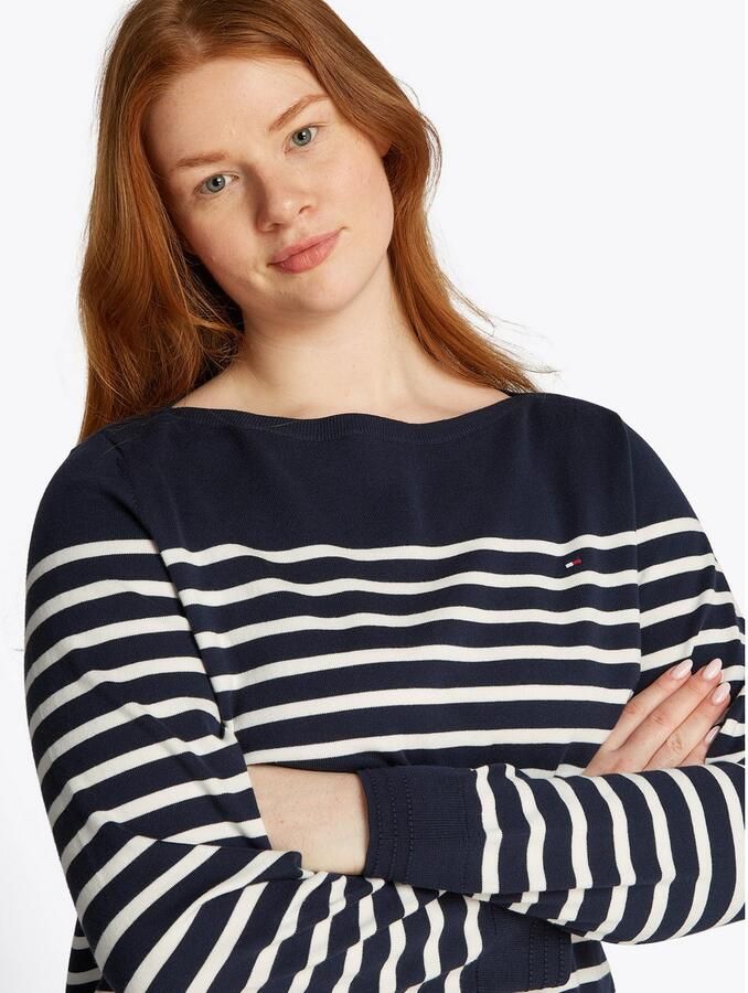 Tommy Hilfiger Curve Gebreide trui CRV CO JERSEY STITCH LS B-NK SWT - Foto 2