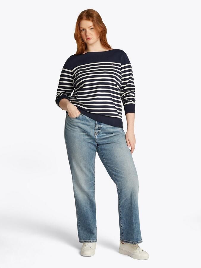 Tommy Hilfiger Curve Gebreide trui CRV CO JERSEY STITCH LS B-NK SWT - Foto 3