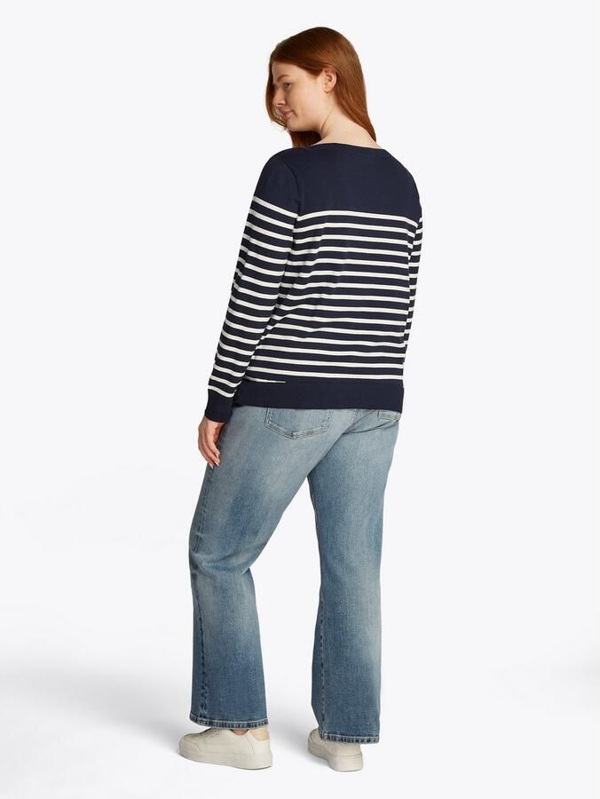 Tommy Hilfiger Curve Gebreide trui CRV CO JERSEY STITCH LS B-NK SWT - Foto 4