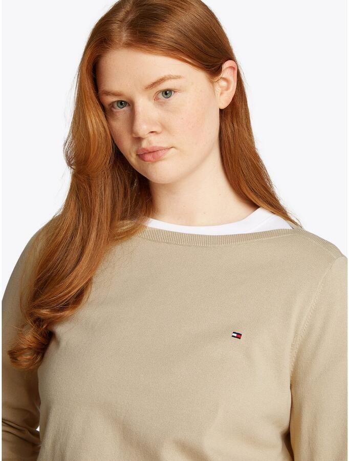 Tommy Hilfiger Curve Gebreide trui CRV CO JERSEY STITCH LS B-NK SWT - Foto 2