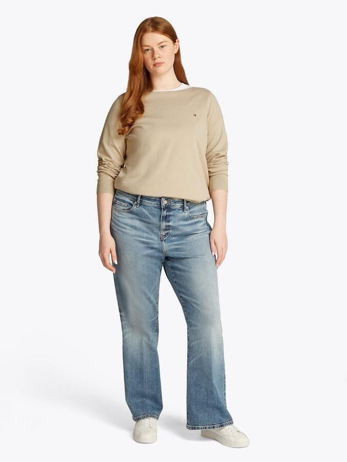 Tommy Hilfiger Curve Gebreide trui CRV CO JERSEY STITCH LS B-NK SWT - Foto 3