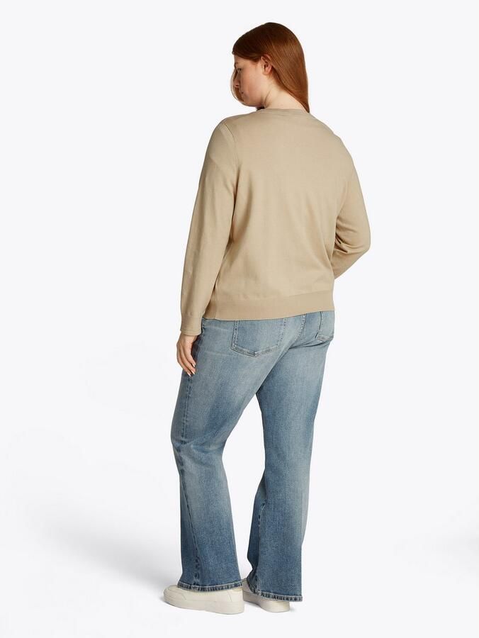 Tommy Hilfiger Curve Gebreide trui CRV CO JERSEY STITCH LS B-NK SWT - Foto 4