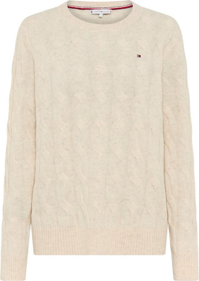 Tommy Hilfiger Curve Gebreide trui CRV SOFT WOOL CABLE C-NK LS SWT in grote maten met kabelpatroon van zuiver wol - Foto 4