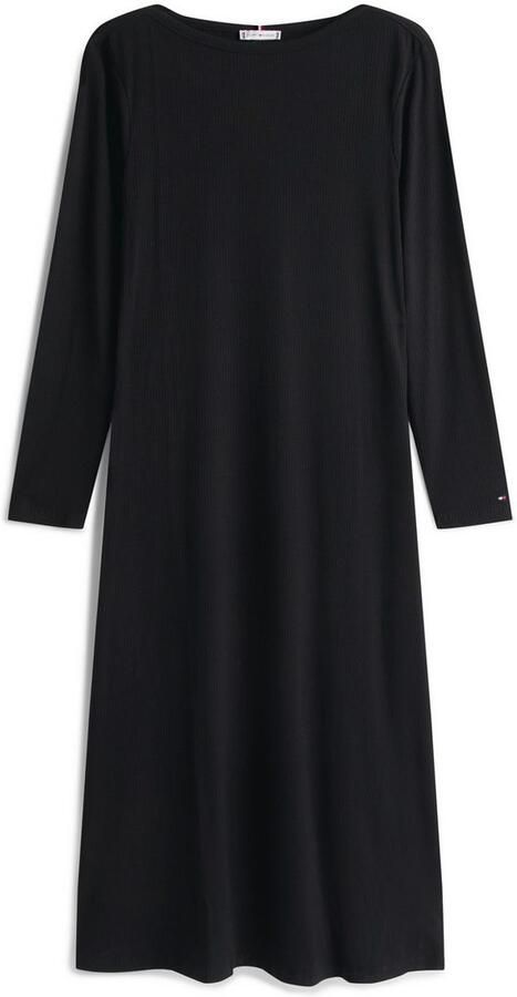 Tommy Hilfiger Curve Jurk in a-lijn CRV 5X2 RIB FLARE MIDI DRESS LS in grote maten in geribbelde structuur en uitlopende vorm - Foto 2