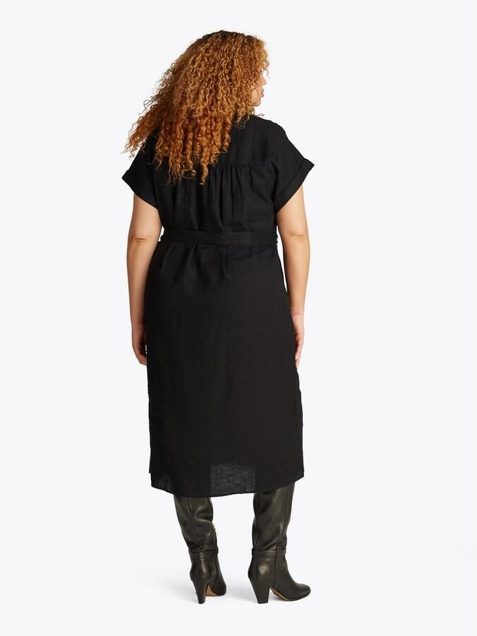 Tommy Hilfiger Curve Midi-jurk CRV ESS LI BELTED S S MIDI DRESS in grote maten met riem logo borduurwerk - Foto 2