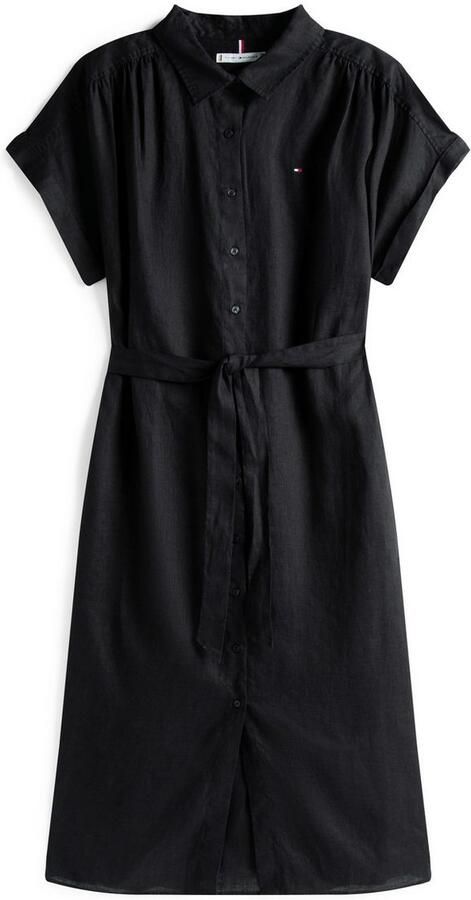 Tommy Hilfiger Curve Midi-jurk CRV ESS LI BELTED S S MIDI DRESS in grote maten met riem logo borduurwerk - Foto 4