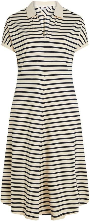 Tommy Hilfiger Curve Midi-jurk CRV LYOCELL OPEN-NK MIDI DRESS in grote maten logoborduursel v-hals - Foto 4