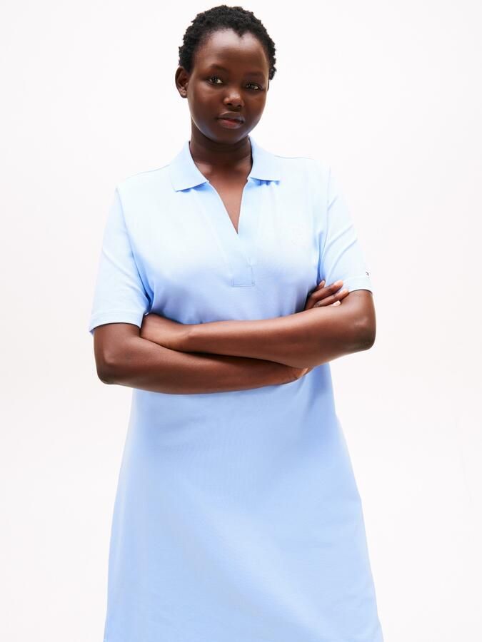 Tommy Hilfiger Curve Polojurk CRV OPEN-NK STAMP REG POLO DRESS - Foto 4