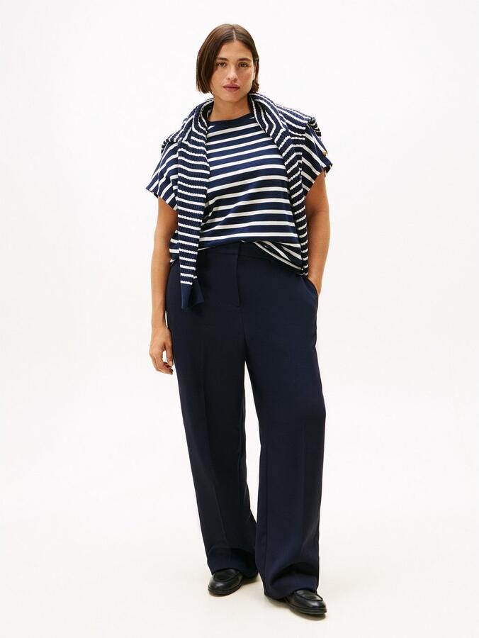 Tommy Hilfiger Curve Shirt met korte mouwen CRV GOLD BUTTON SS TEE - Foto 8