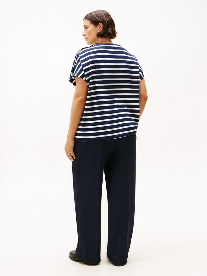 Tommy Hilfiger Curve Shirt met korte mouwen CRV GOLD BUTTON SS TEE - Foto 4