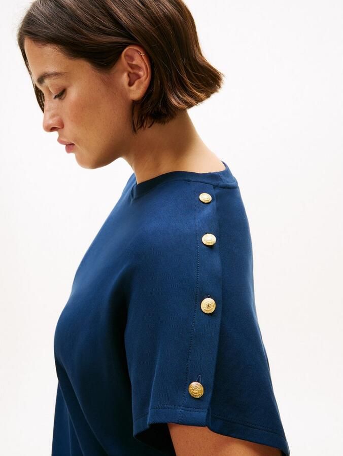 Tommy Hilfiger Curve Shirt met korte mouwen CRV GOLD BUTTON SS TEE