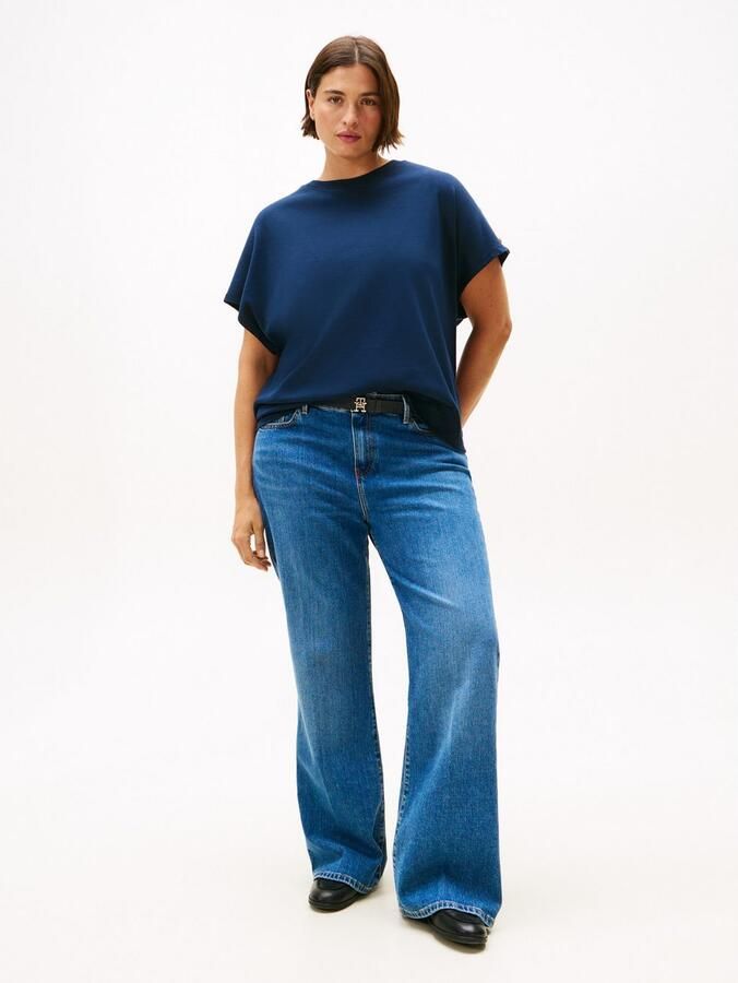 Tommy Hilfiger Curve Shirt met korte mouwen CRV GOLD BUTTON SS TEE - Foto 2