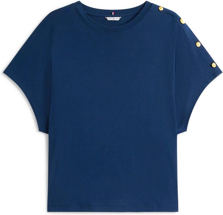 Tommy Hilfiger Curve Shirt met korte mouwen CRV GOLD BUTTON SS TEE - Foto 4