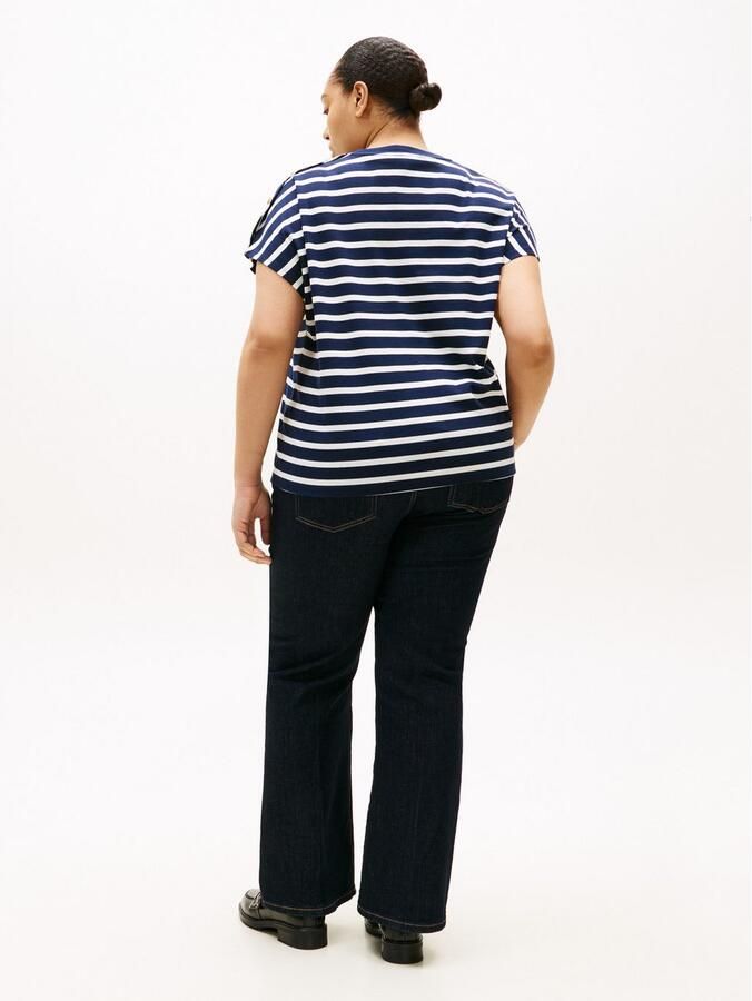 Tommy Hilfiger Curve Shirt met korte mouwen CRV GOLD BUTTON SS TEE - Foto 6