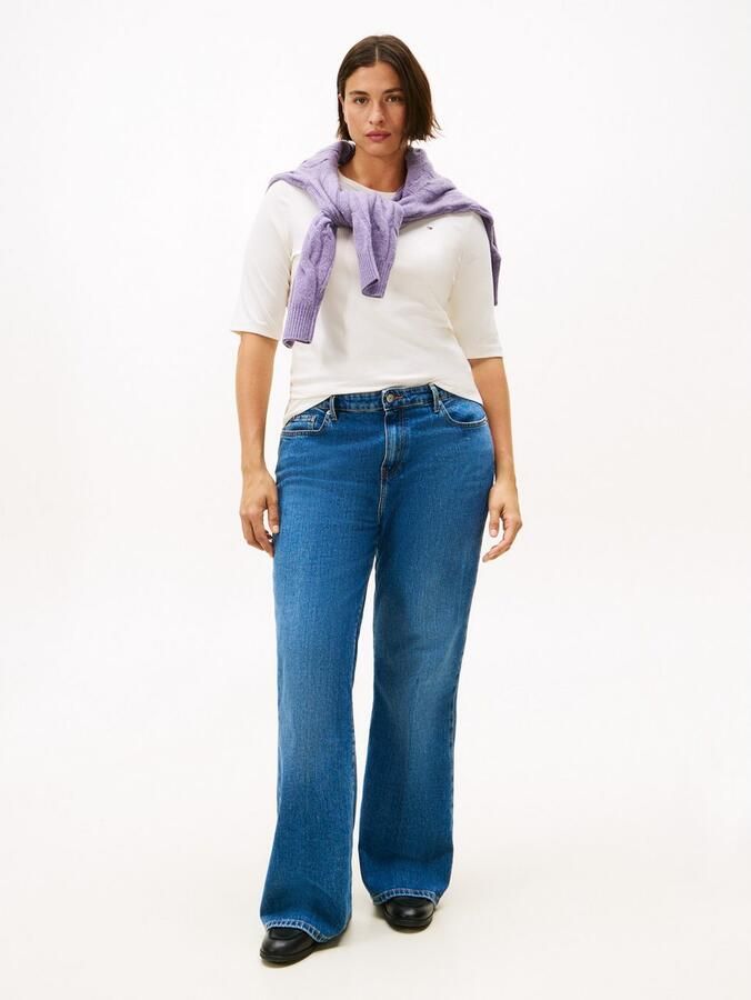 Tommy Hilfiger Curve Shirt met korte mouwen CRV SLIM 5X2 RIB C-NK 1 2 SLV in grote maten in geribbelde structuur - Foto 2