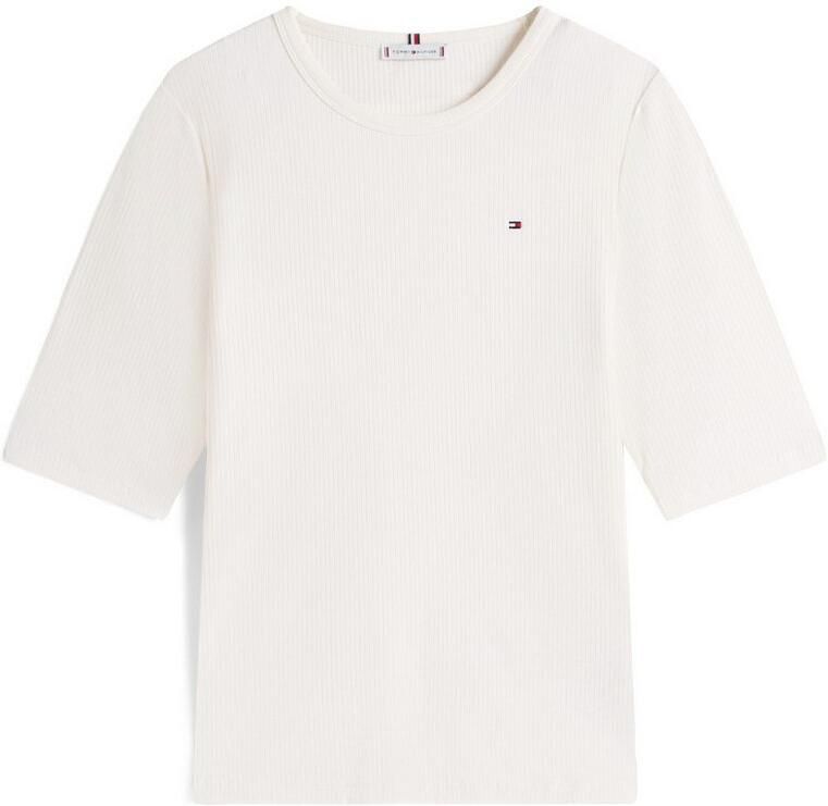 Tommy Hilfiger Curve Shirt met korte mouwen CRV SLIM 5X2 RIB C-NK 1 2 SLV in grote maten in geribbelde structuur - Foto 4