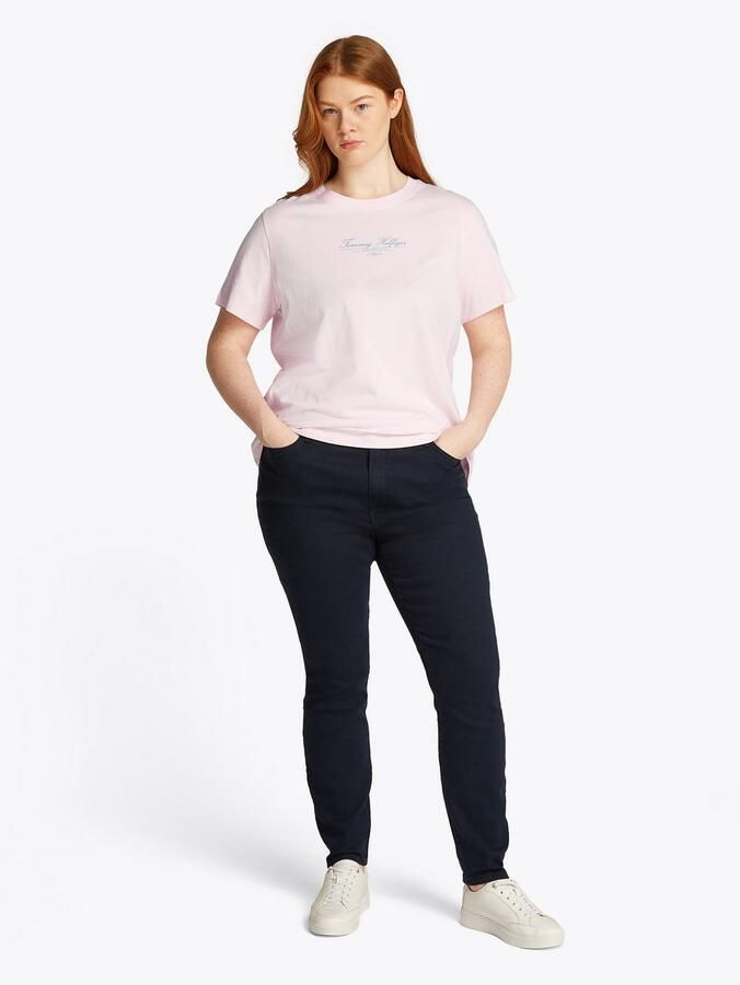 Tommy Hilfiger Curve Shirt met ronde hals CRV REG SCRIPT C-NK TEE SS - Foto 4