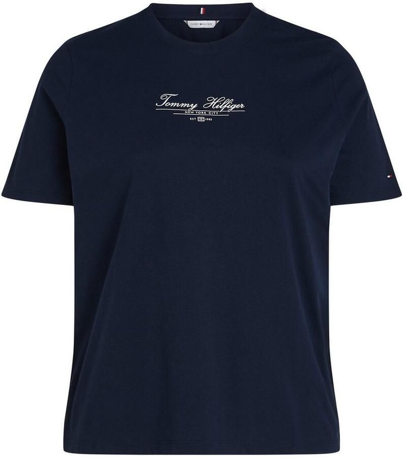 Tommy Hilfiger Curve Shirt met ronde hals CRV REG SCRIPT C-NK TEE SS