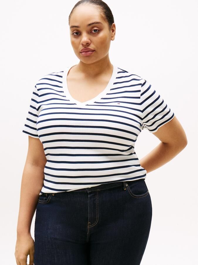 Tommy Hilfiger Curve Shirt met V-hals CRV SLIM CODY V-NK SS - Foto 4