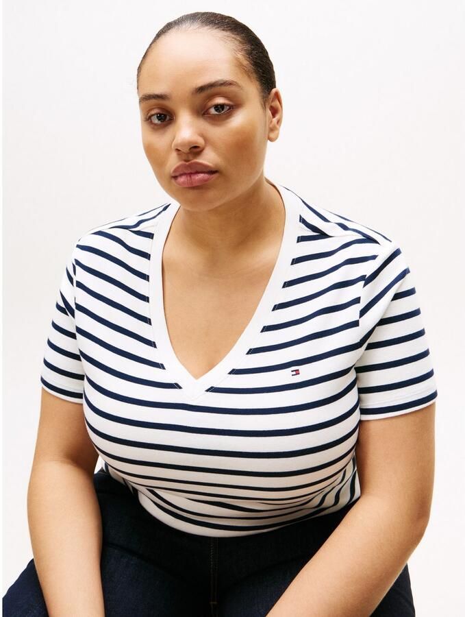 Tommy Hilfiger Curve Shirt met V-hals CRV SLIM CODY V-NK SS