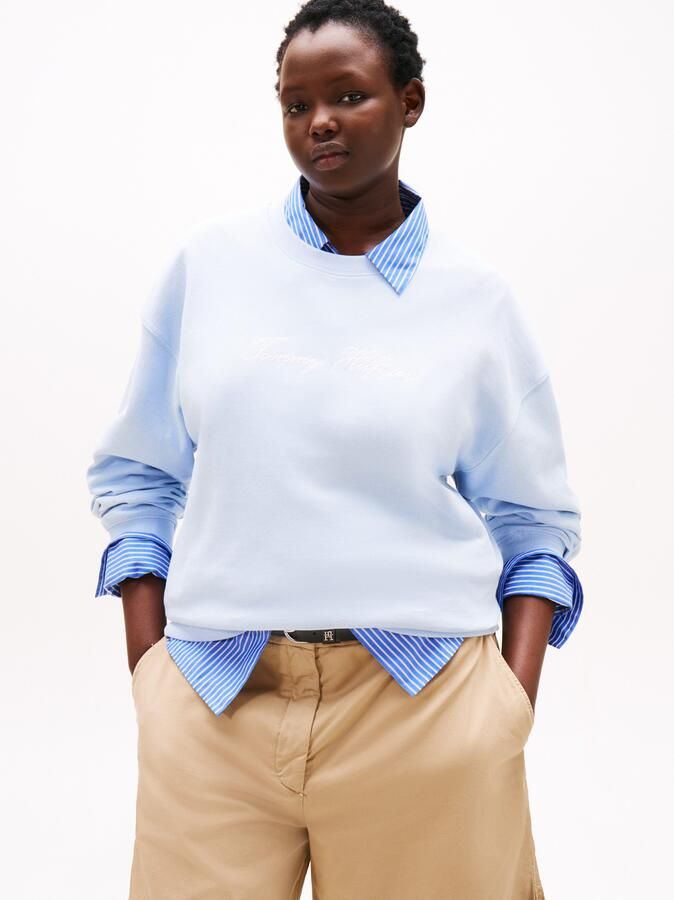 Tommy Hilfiger Curve Sweatshirt CRV SCRIPT REG PIQUE SWTSHRT - Foto 4