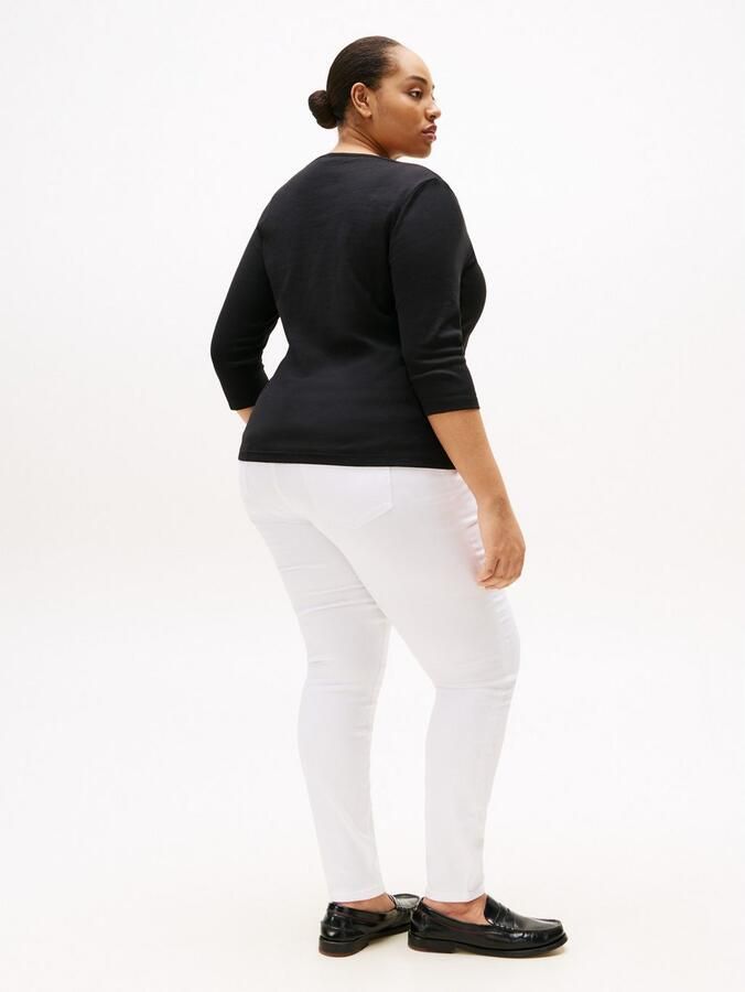 Tommy Hilfiger Curve T-shirt CRV SLIM CODY BOAT-NK 3 4SLV in grote maten 3 4 mouwen logoborduring - Foto 5