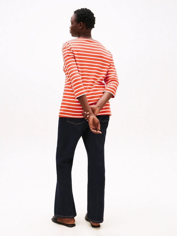 Tommy Hilfiger Curve T-shirt CRV SLIM CODY BOAT-NK 3 4SLV in grote maten 3 4 mouwen logoborduring - Foto 3