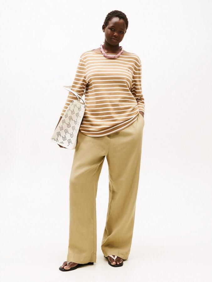 Tommy Hilfiger Curve T-shirt CRV SLIM CODY BOAT-NK 3 4SLV in grote maten 3 4 mouwen logoborduring - Foto 2