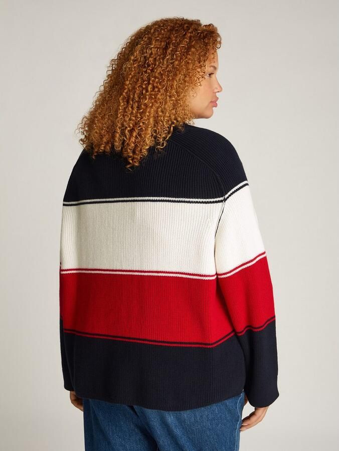 Tommy Hilfiger Curve Trui met ronde hals CRV CO CARDI STITCH C-NK SWT - Foto 5