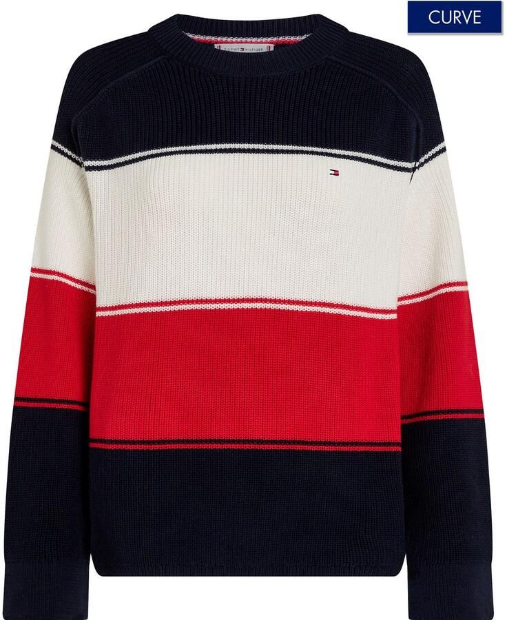 Tommy Hilfiger Curve Trui met ronde hals CRV CO CARDI STITCH C-NK SWT - Foto 2