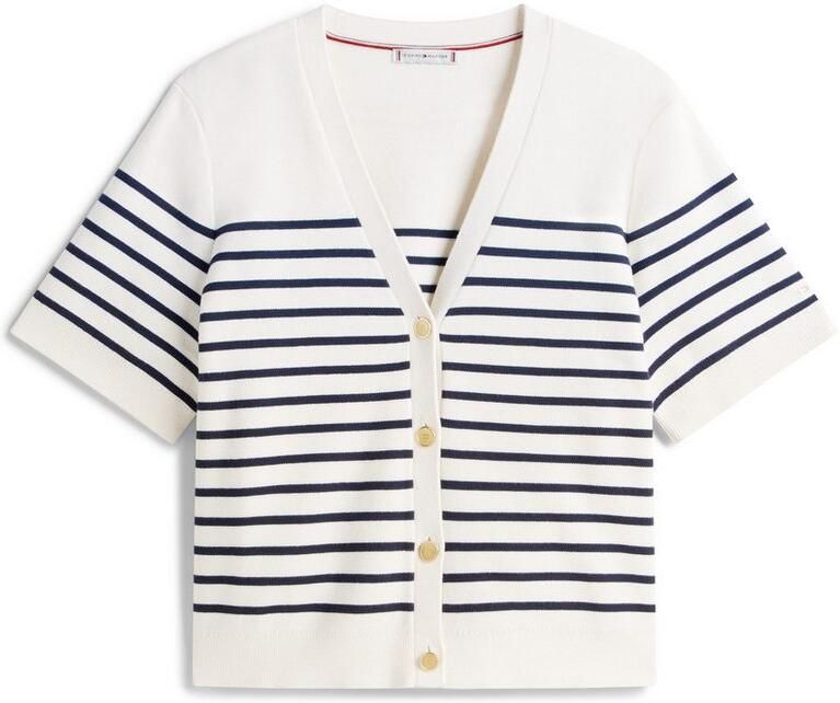 Tommy Hilfiger Curve Vest CRV CO JRSY MID GG GOLD BTN CRDI in grote maten met goudkleurige knopen - Foto 3