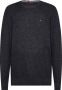 Tommy Hilfiger Zwarte Crewneck Sweater Geborduurde Vlag Black Heren - Thumbnail 1