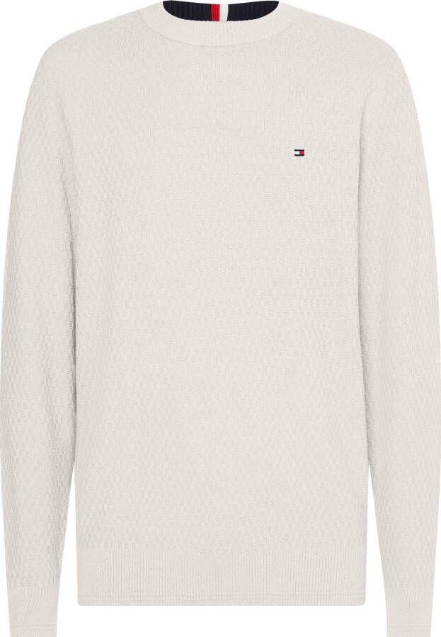 TOMMY HILFIGER Heren Truien & Vesten Cross Structure Crew Neck Gebroken Wit