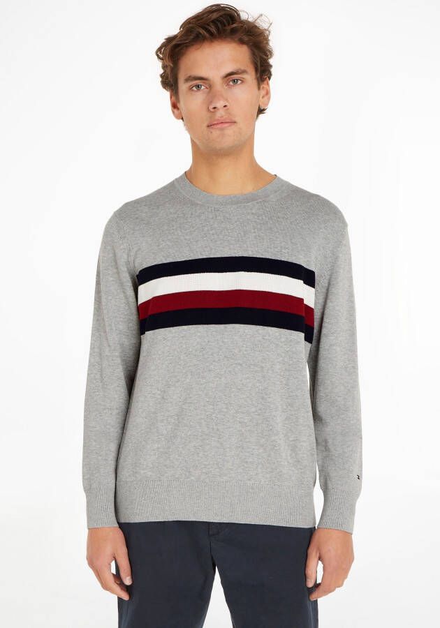Tommy Hilfiger Gebreide trui PLACED STRUCTURE GS CREW NECK in gemêleerde look