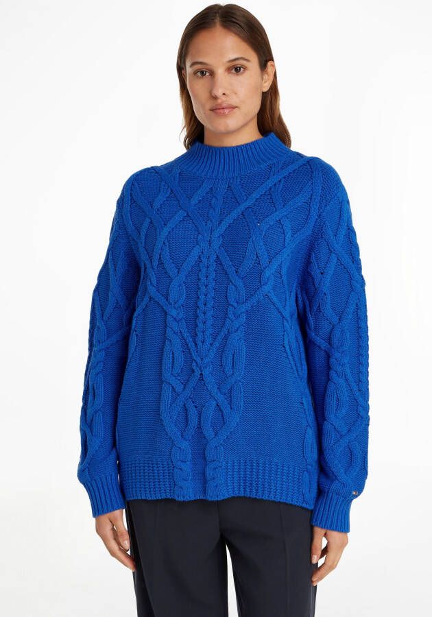 Tommy Hilfiger Gebreide pullover met kabelpatroon model 'CABLE MOCK'