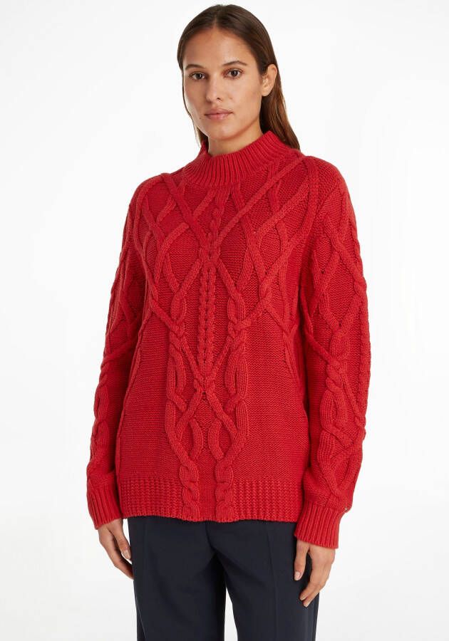 Tommy Hilfiger Gebreide pullover met kabelpatroon model 'CABLE MOCK'