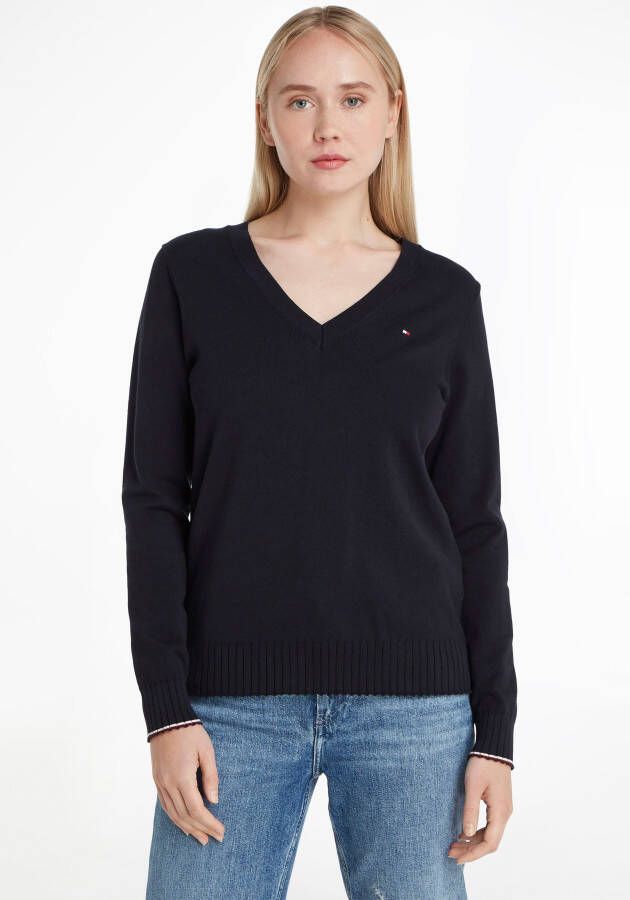 Tommy Hilfiger Gebreide trui V-Nk Sweater met merklabel
