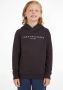 Tommy Hilfiger unisex hoodie met logo zwart Sweater Logo 128 - Thumbnail 2