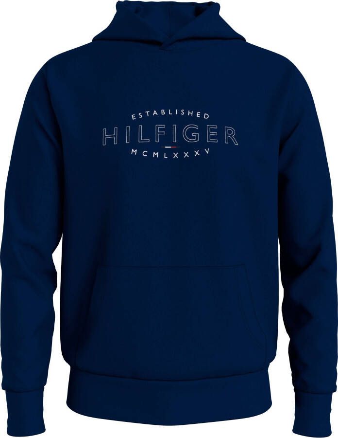 Tommy Hilfiger Flex Fleece Curved Logo Hoodie Heren