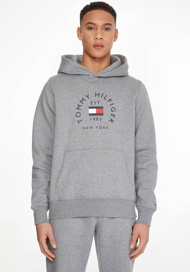 Tommy Hilfiger hoodie met biologisch katoen heathered speckled dark grey
